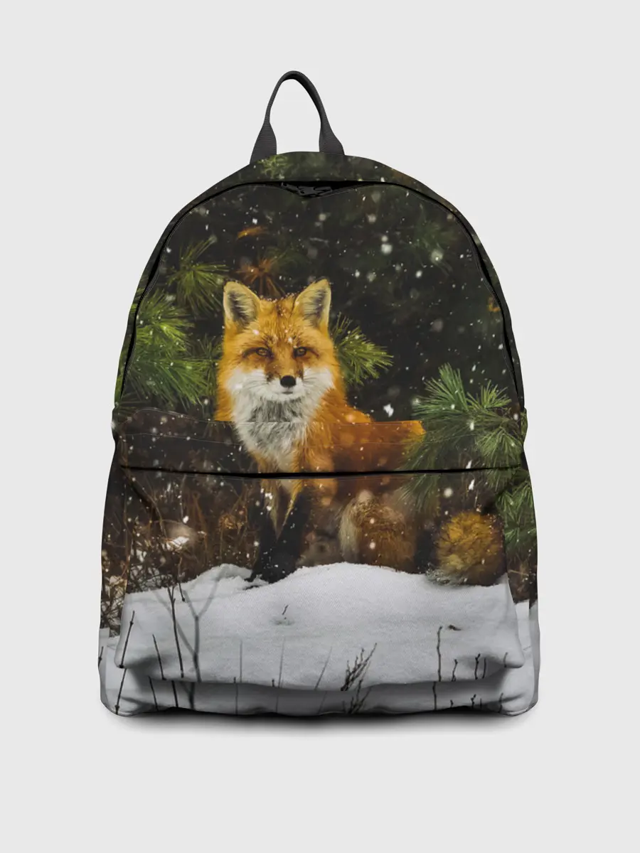 Рюкзак джинсовый / Лиса и снег