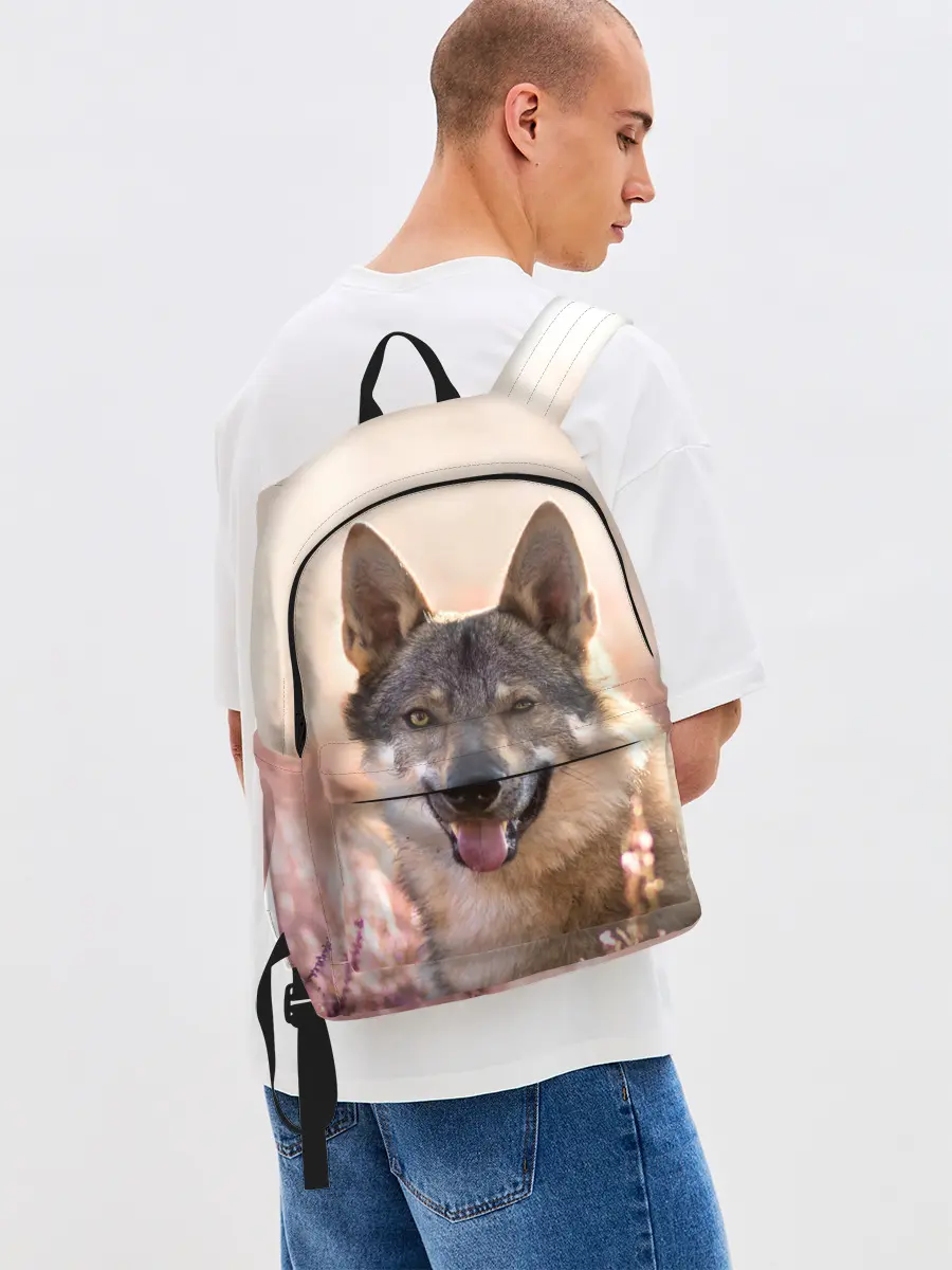 Рюкзак джинсовый / Красивый Волк