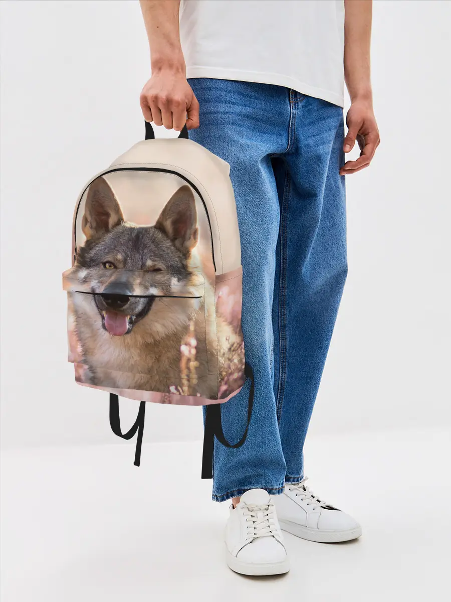 Рюкзак джинсовый / Красивый Волк