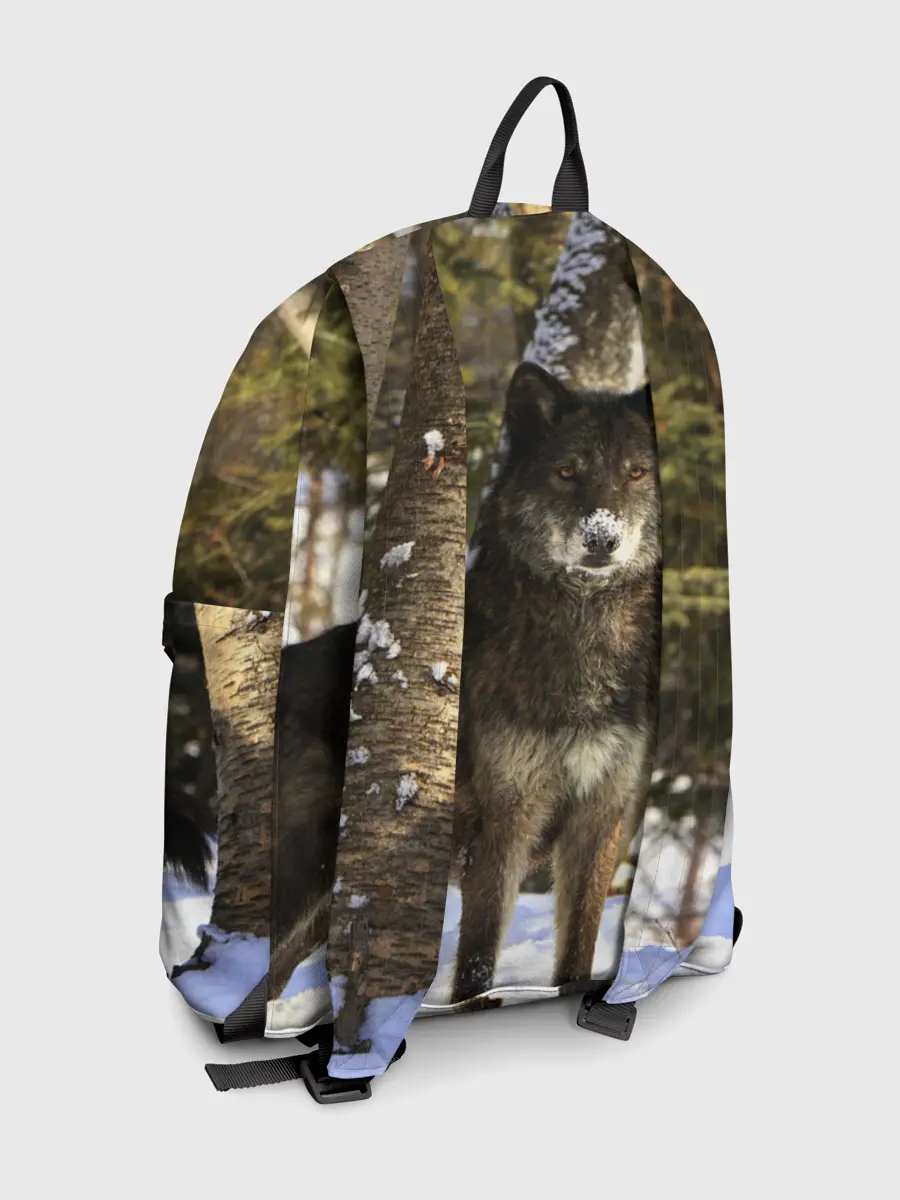 Рюкзак джинсовый / Волк и снег