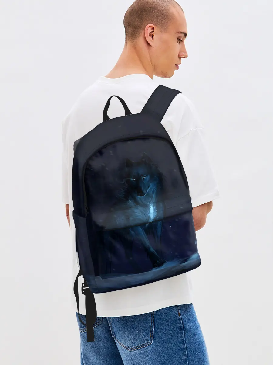 Рюкзак джинсовый / Зимний волк