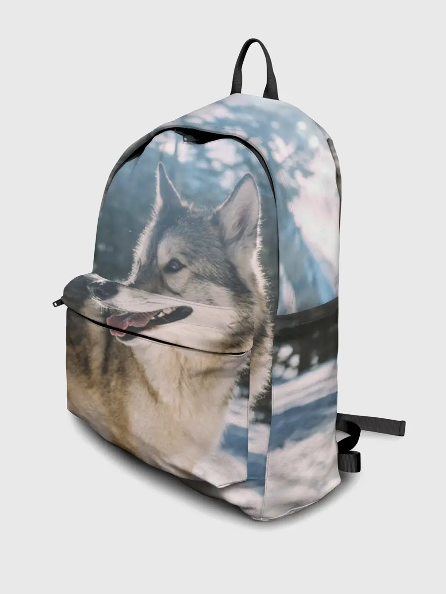 Рюкзак джинсовый / Волк и снег