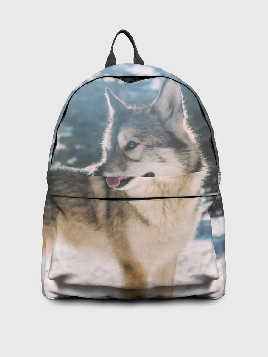 Рюкзак джинсовый / Волк и снег