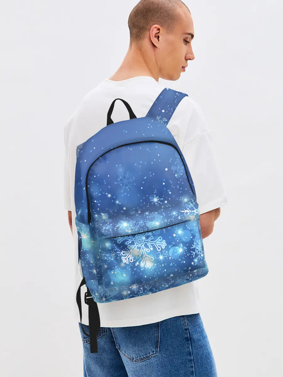 Рюкзак джинсовый / Снежинки.
