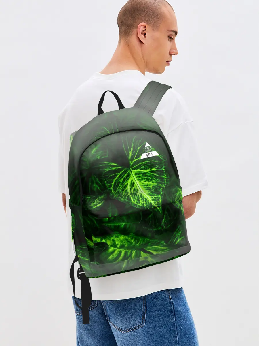 Рюкзак джинсовый / Листья зеленые CODE ERROR 404