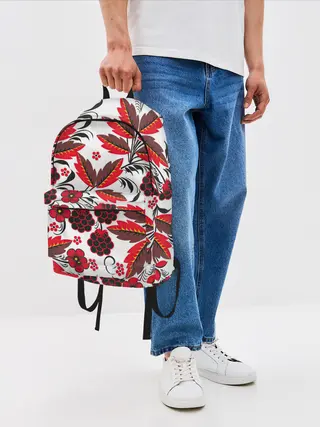 Рюкзак джинсовый / Хохлома