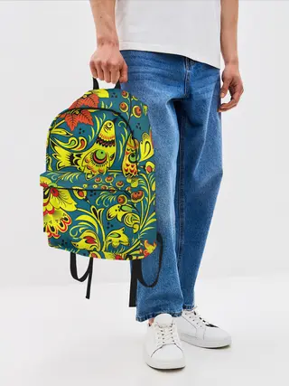 Рюкзак джинсовый / Хохлома