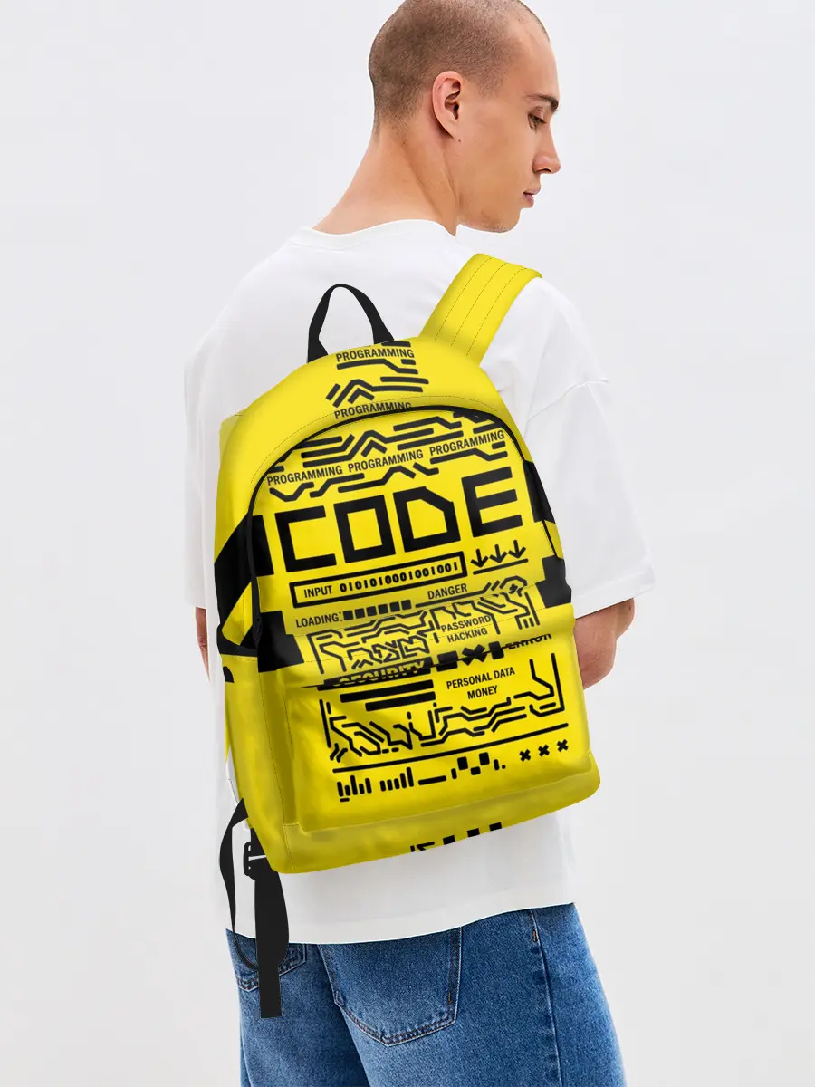 Рюкзак джинсовый / КОД,программирование,code
