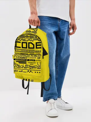 Рюкзак джинсовый / КОД,программирование,code