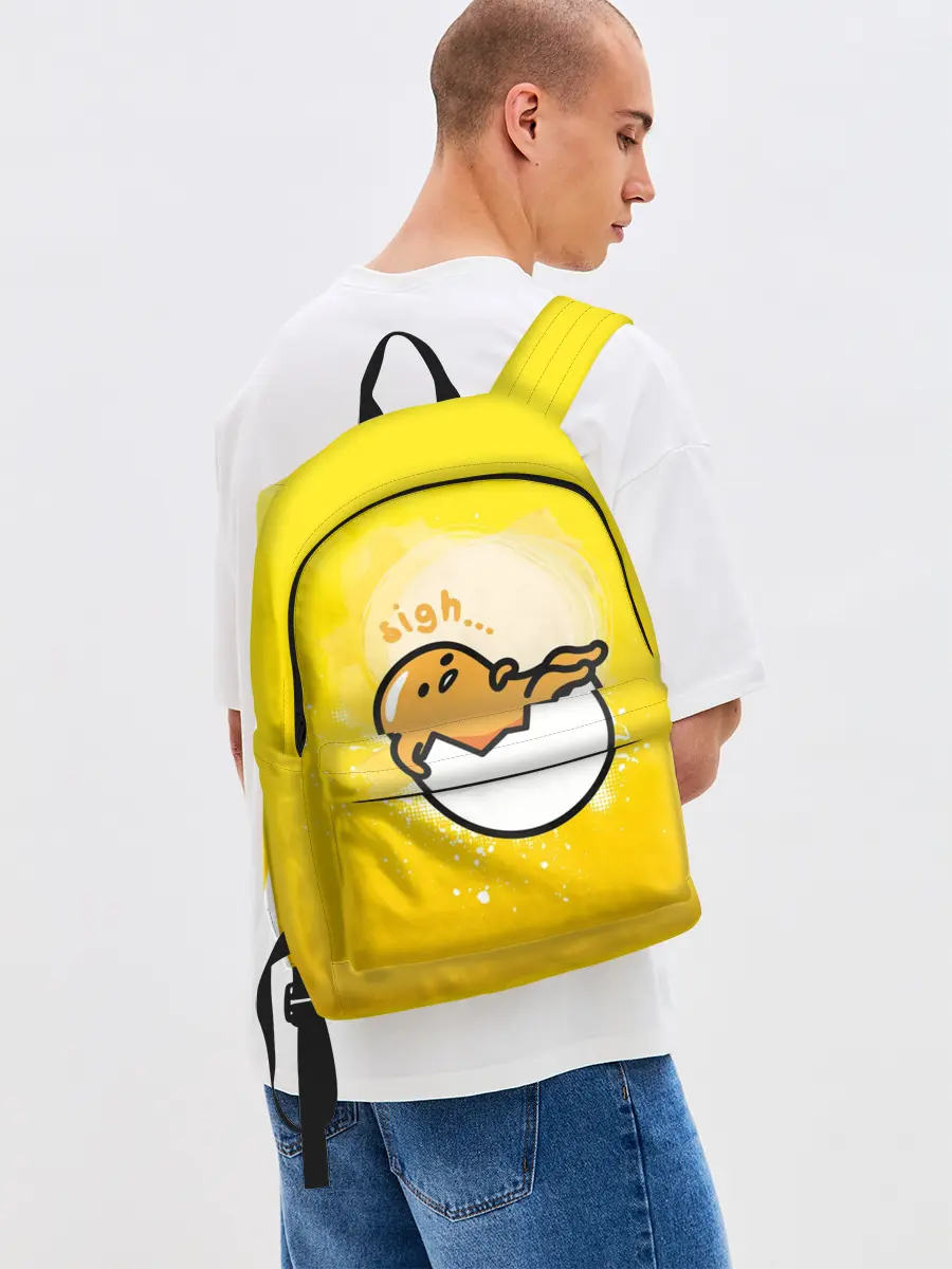 Рюкзак джинсовый / Гудетама веселое яйцо