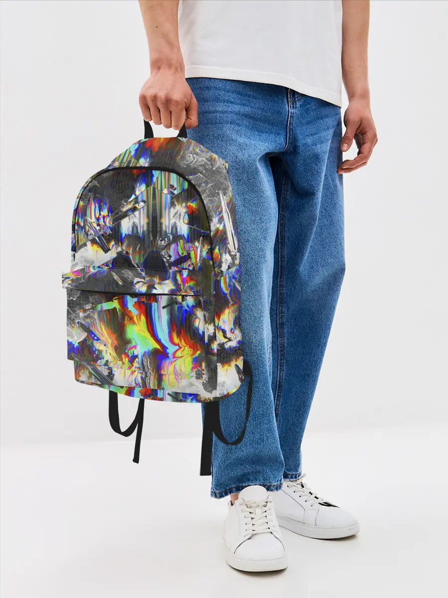 Рюкзак джинсовый / Gasoline stains abstraction