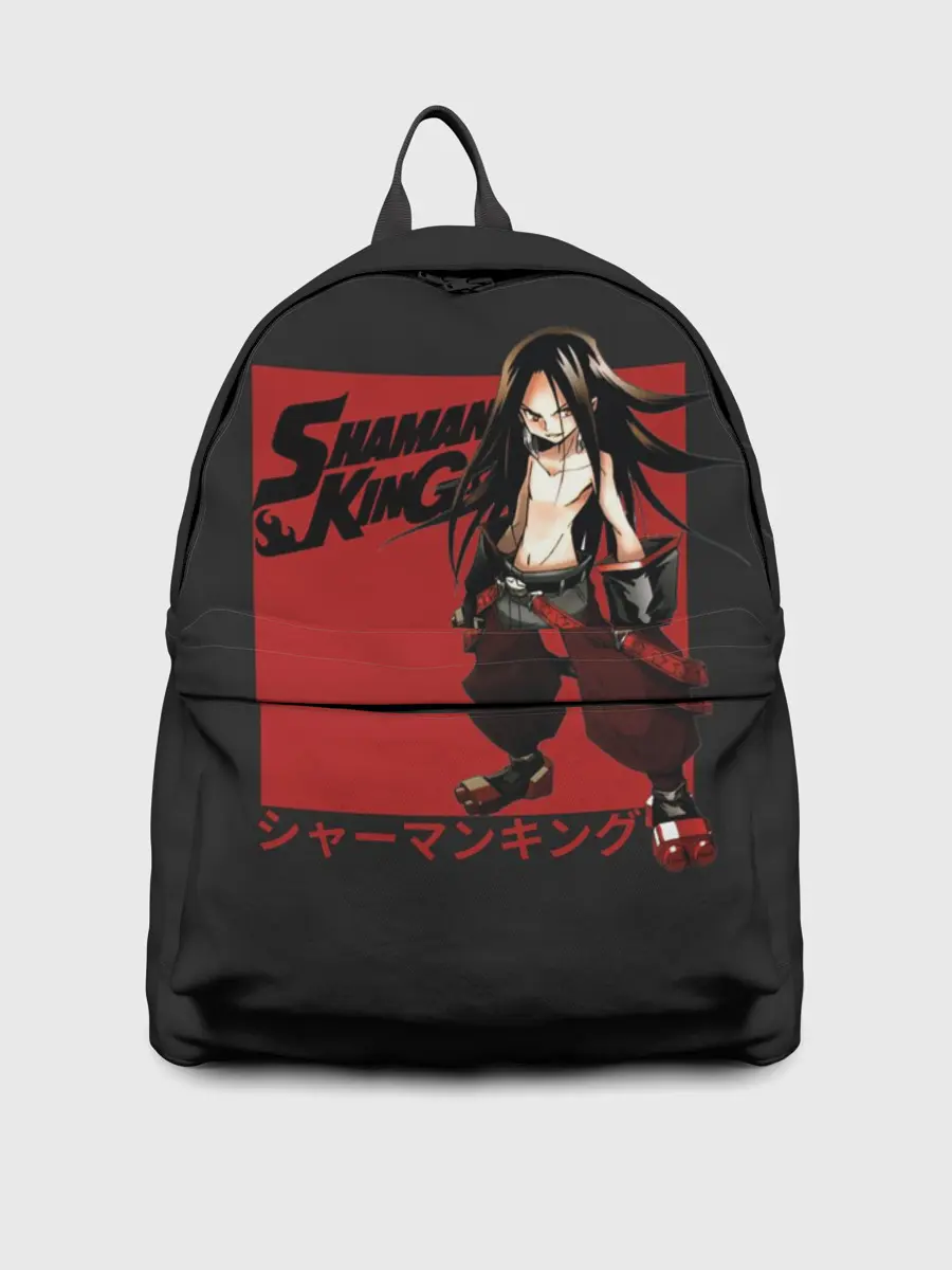 Рюкзак джинсовый / Зик Асакура на черном фоне