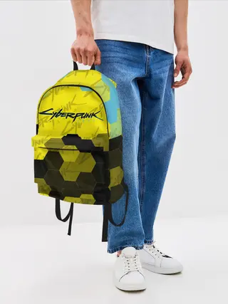 Рюкзак джинсовый / CYBERPUNK 2077 / Киберпанк