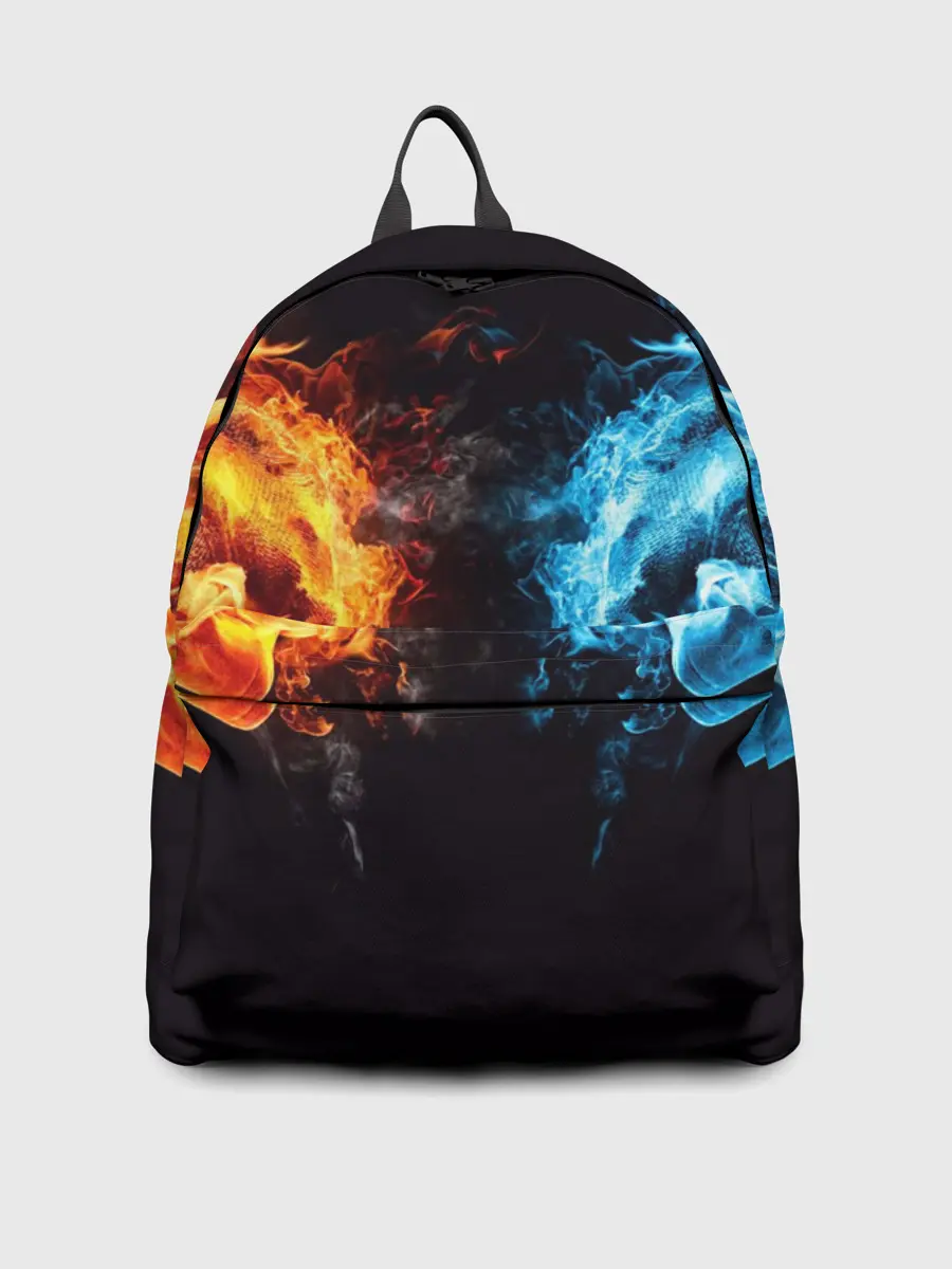 Рюкзак джинсовый / Абстракция,Инь-Ян,Огонь,Вода