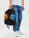 Рюкзак джинсовый / Абстракция,Инь-Ян,Огонь,Вода