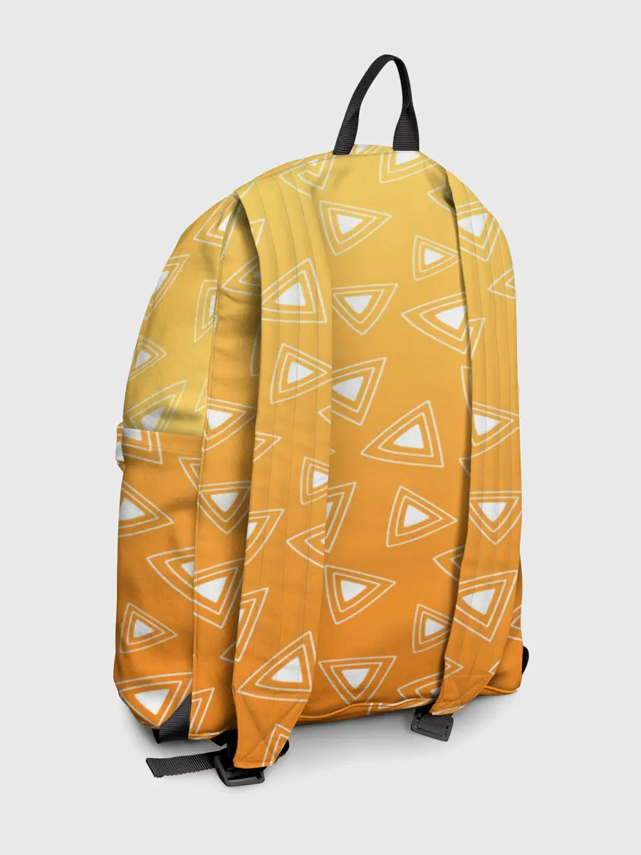 Рюкзак джинсовый / Kimetsu no yaiba оранжевый паттерн