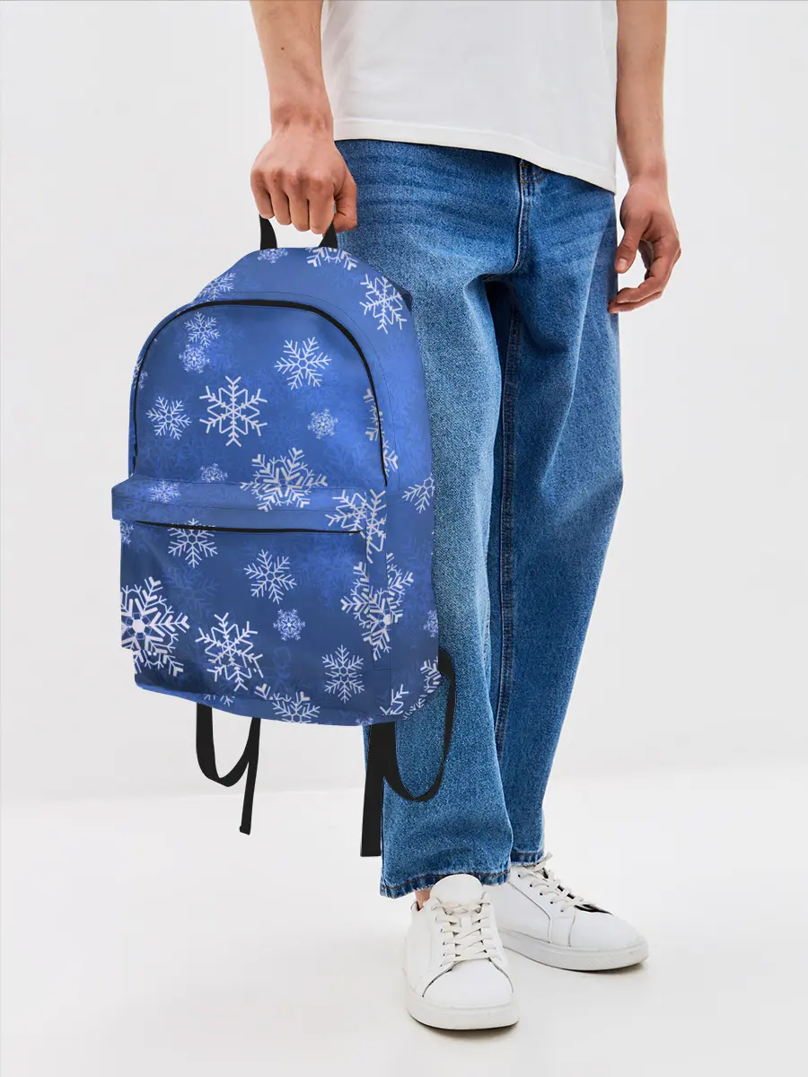 Рюкзак джинсовый / Снежинки.