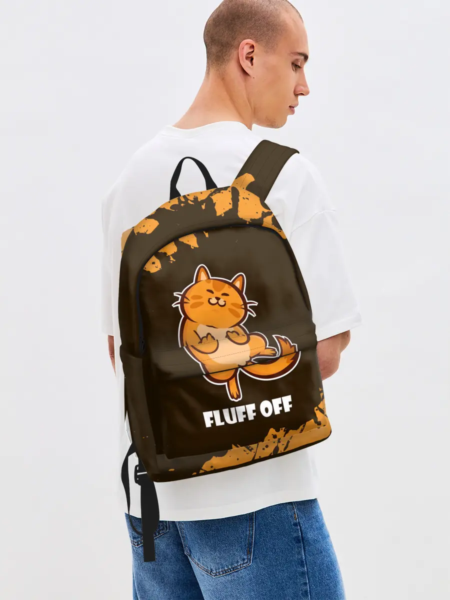 Рюкзак джинсовый / КОТ - FLUFF OFF / Отвали