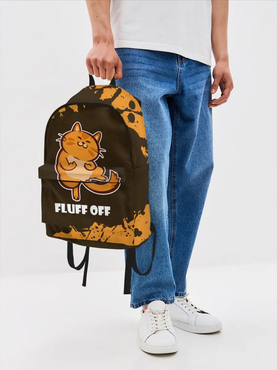 Рюкзак джинсовый / КОТ - FLUFF OFF / Отвали