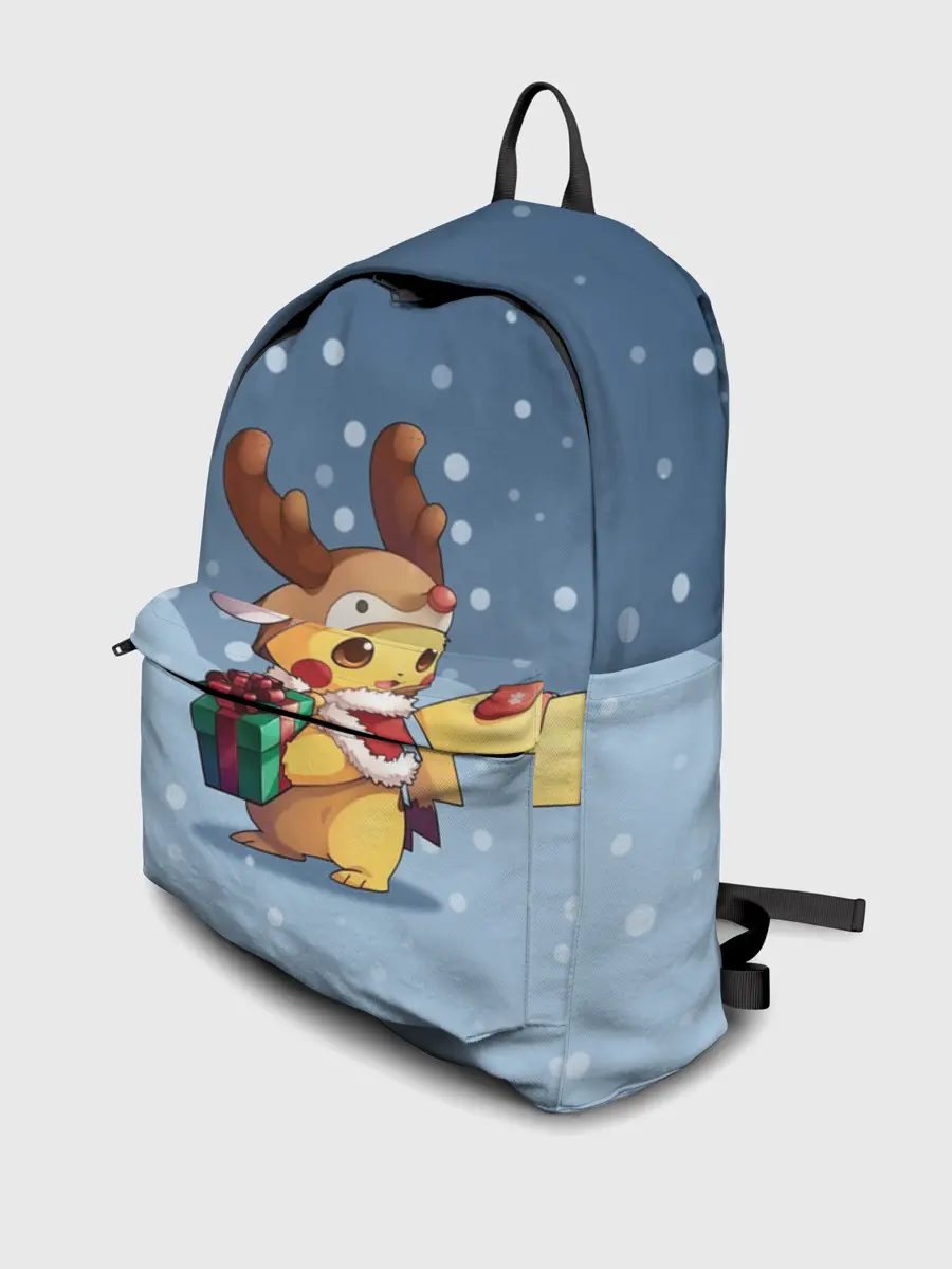 Рюкзак джинсовый / Новогодний Пикачу