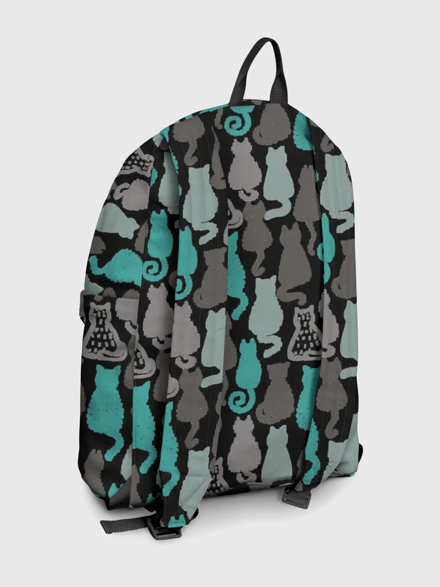 Рюкзак джинсовый / Коты паттерн