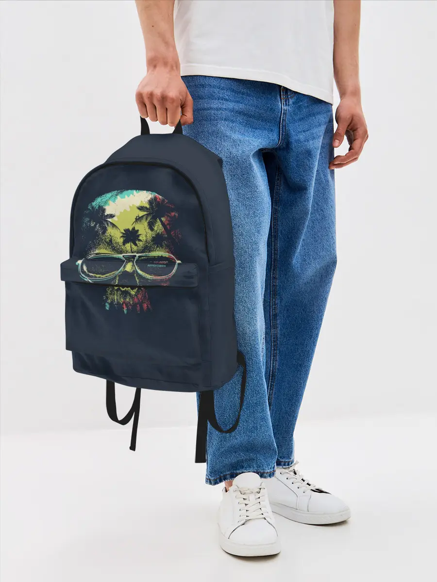 Рюкзак джинсовый / Череп в тропиках