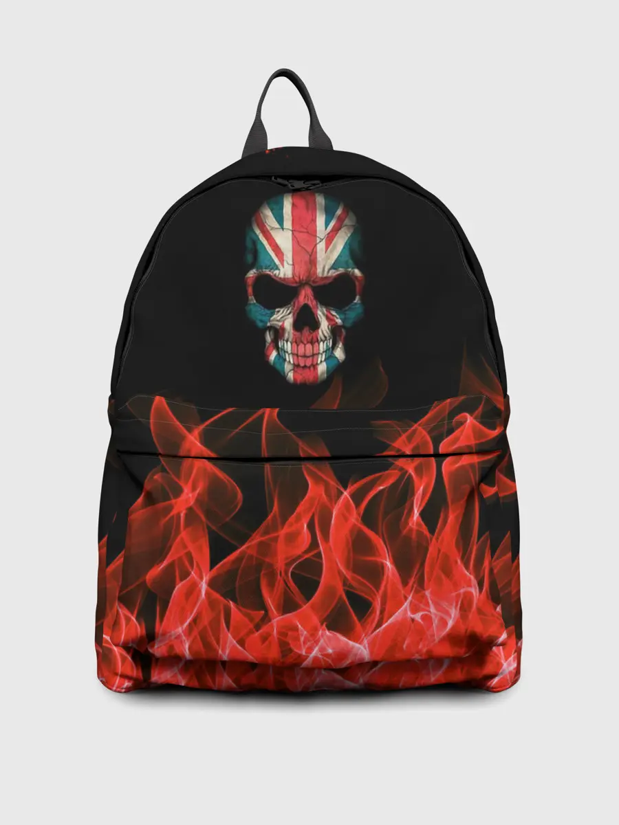 Рюкзак джинсовый / Череп и огонь
