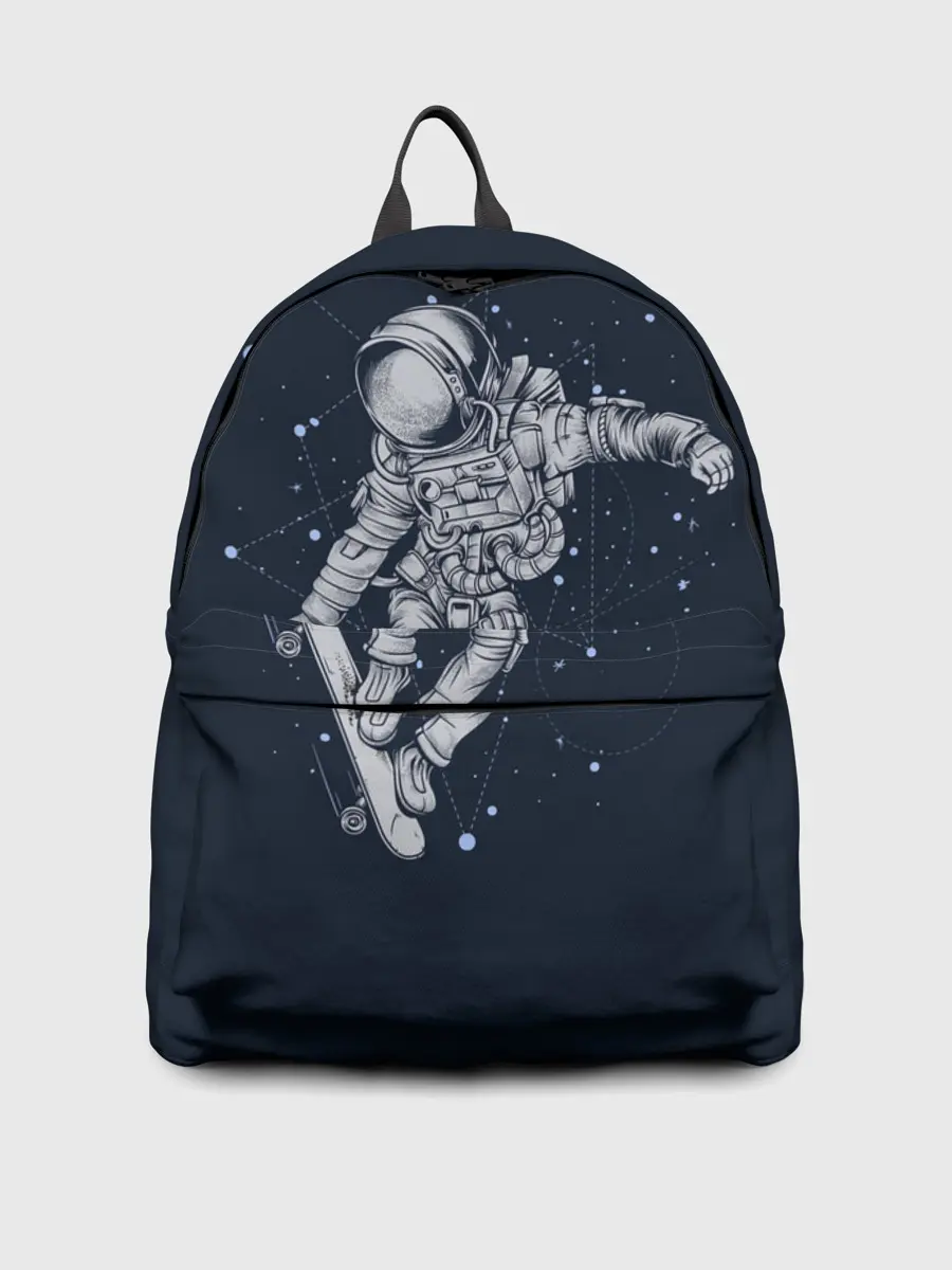 Рюкзак джинсовый / Космонавт на скейте