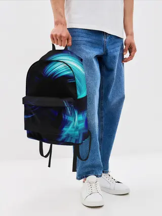 Рюкзак джинсовый / Неоновый вихрь