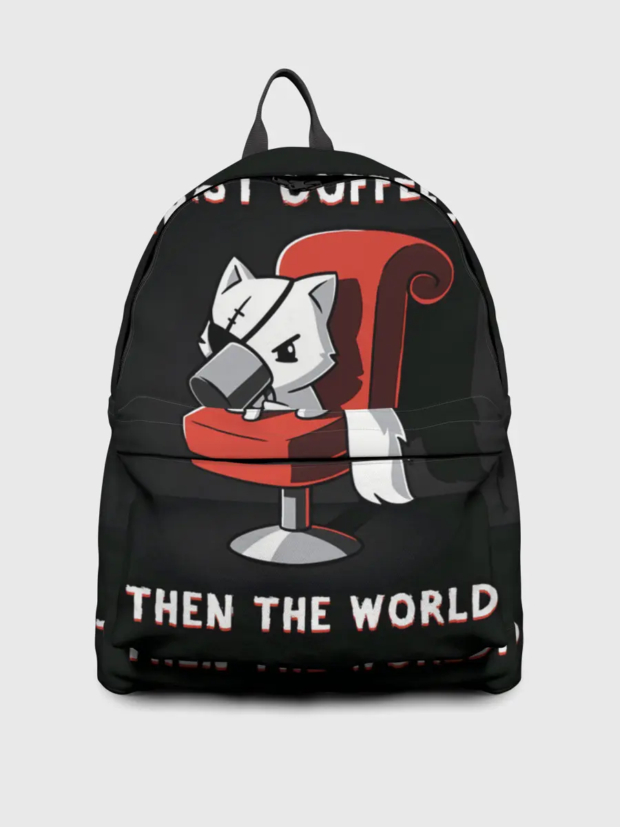 Рюкзак джинсовый / С начала кофе, потом мир