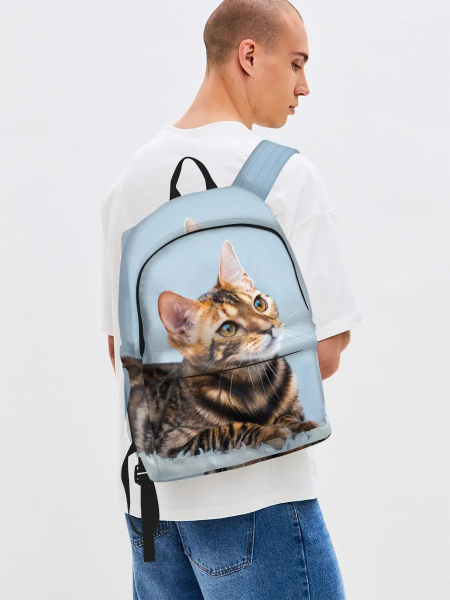 Рюкзак джинсовый / Бенгальский кот