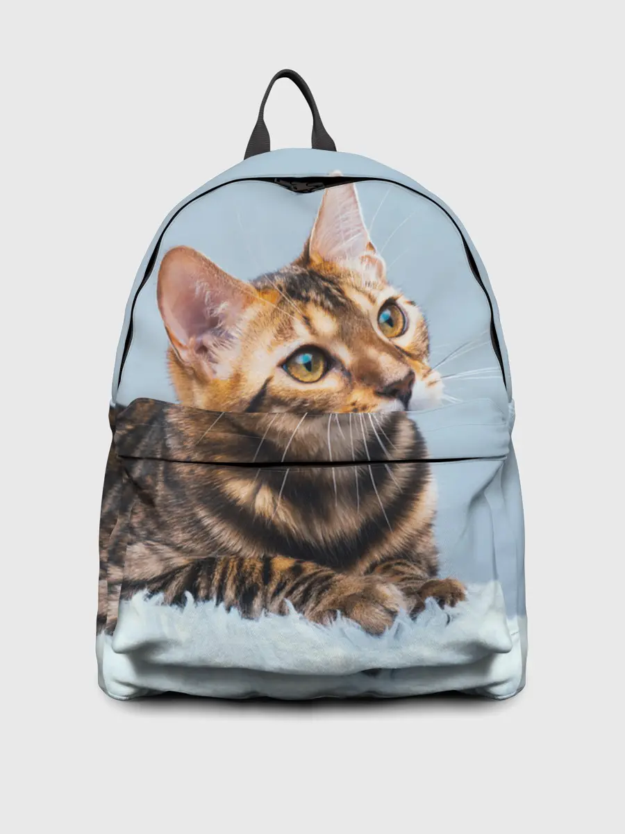 Рюкзак джинсовый / Бенгальский кот