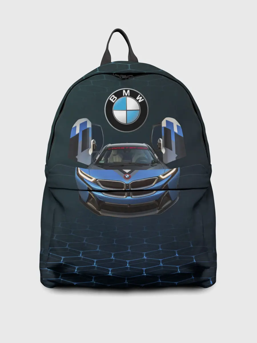 Рюкзак джинсовый / BMW i8 Turbo тюнинговая.