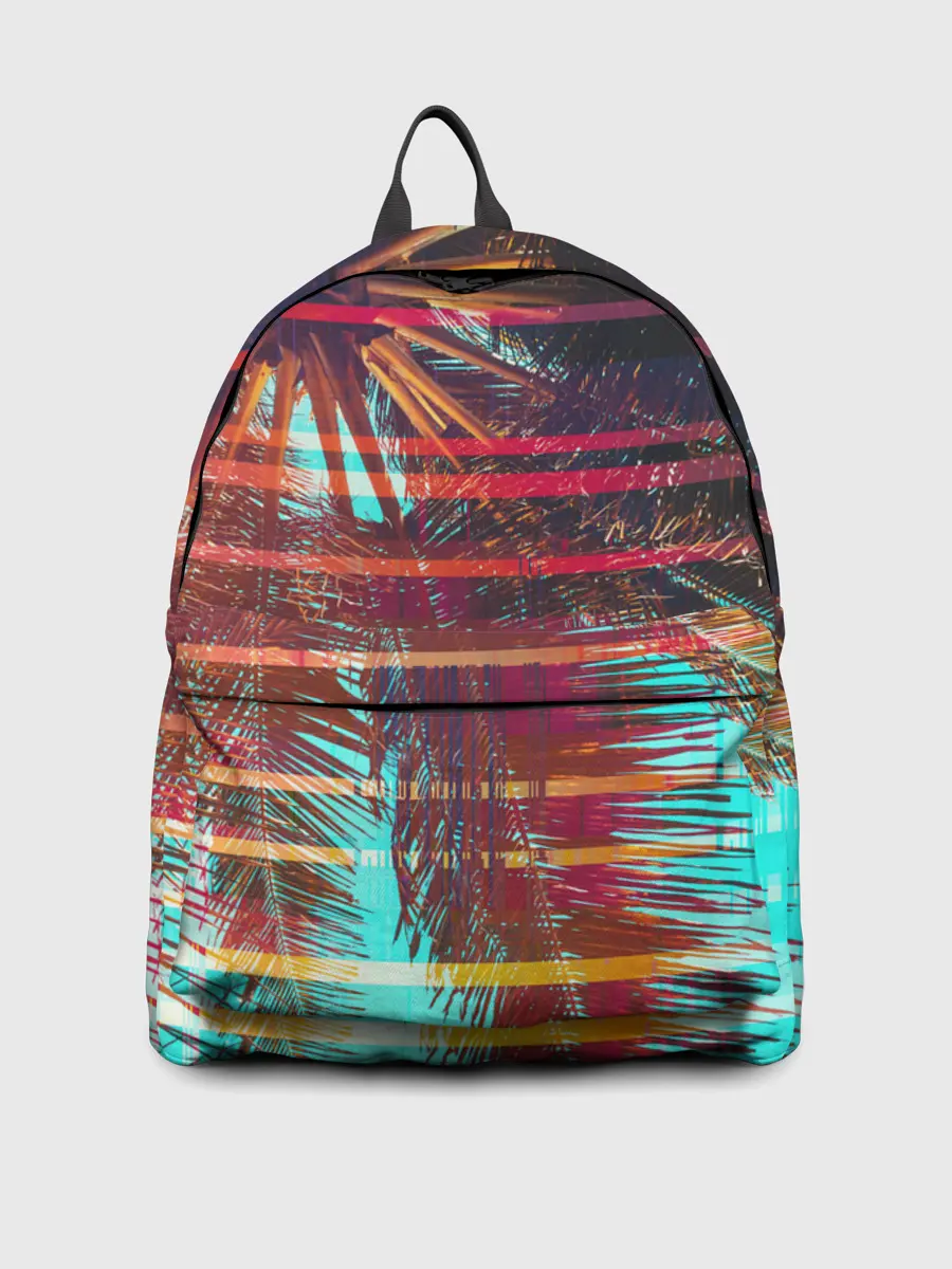 Рюкзак джинсовый / Palm glitch art