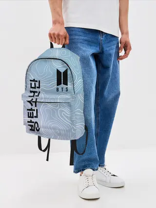 Рюкзак джинсовый / BTS / БТС.