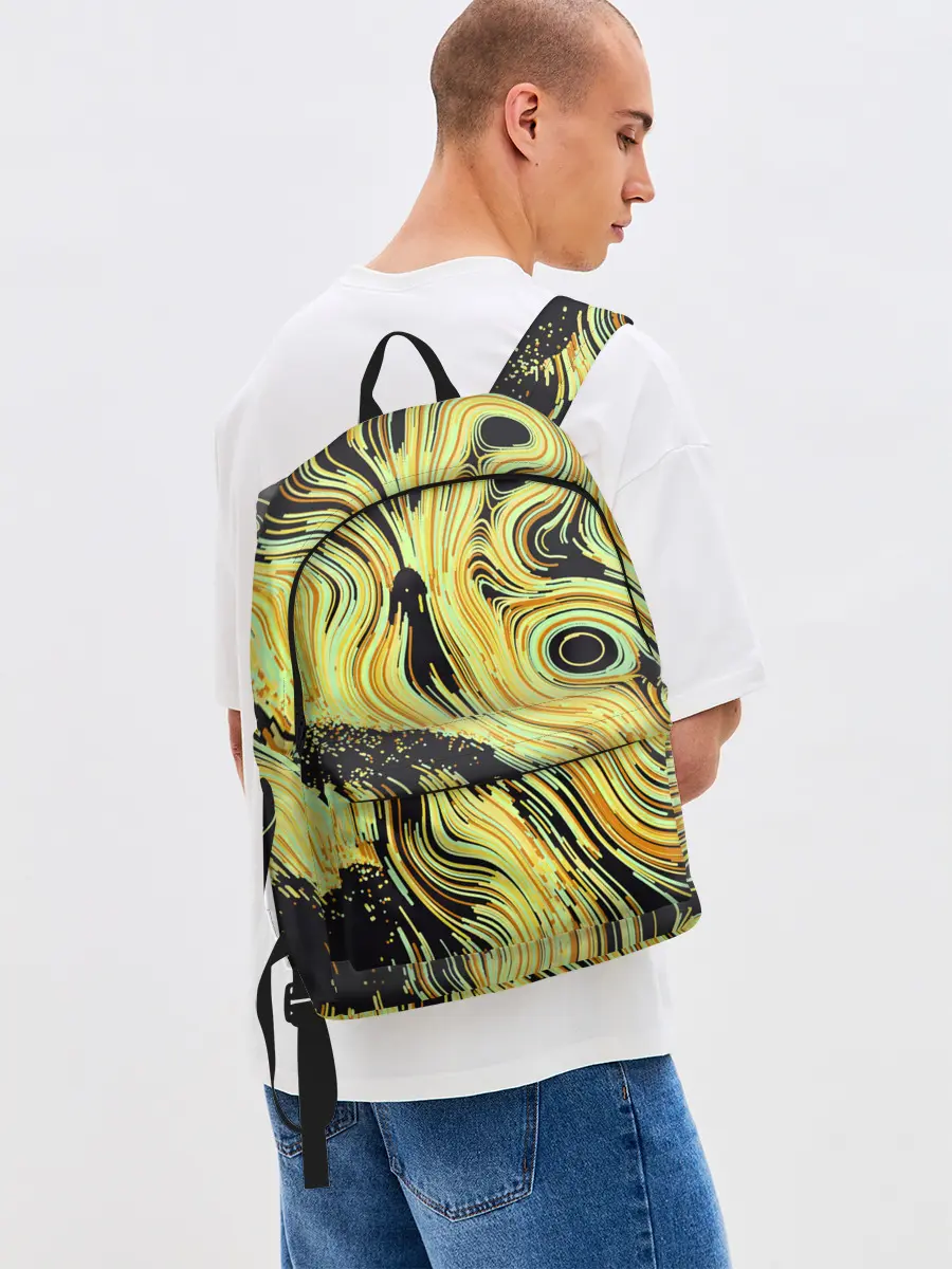 Рюкзак джинсовый / Желтые линии