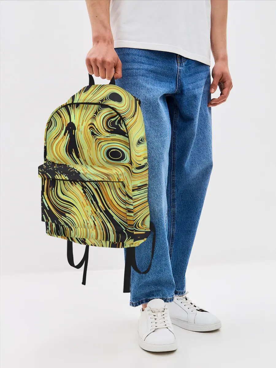 Рюкзак джинсовый / Желтые линии