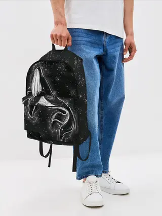 Рюкзак джинсовый / Космический Кит