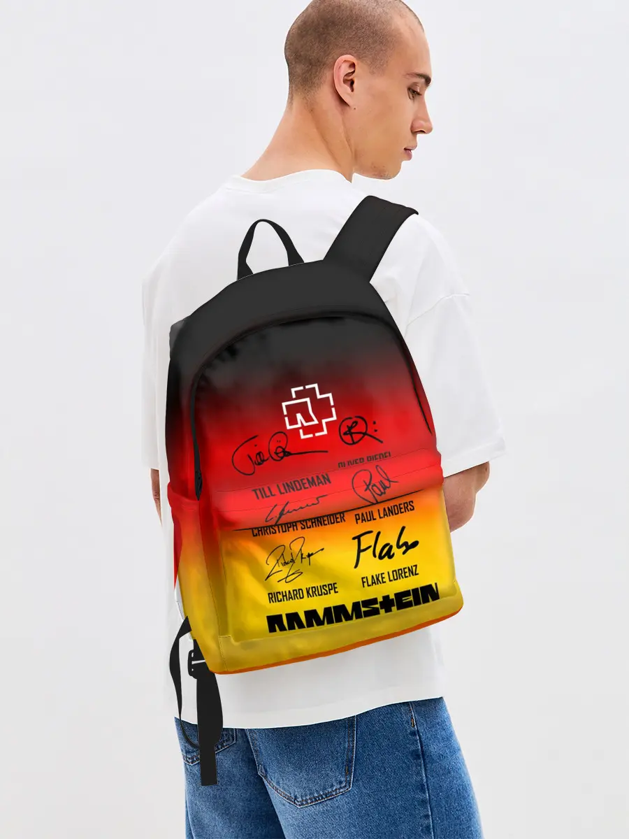 Рюкзак джинсовый / RAMMSTEIN АВТОГРАФЫ УЧАСТНИКОВ