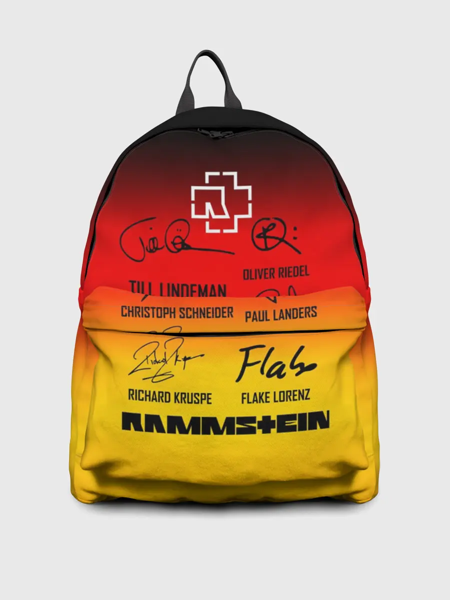 Рюкзак джинсовый / RAMMSTEIN АВТОГРАФЫ УЧАСТНИКОВ