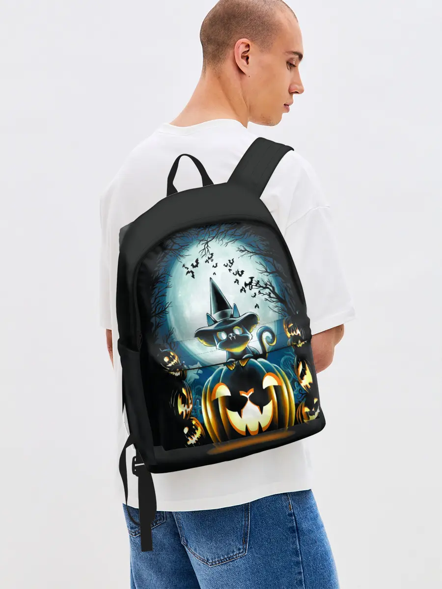 Рюкзак джинсовый / Хэллоуин Кот