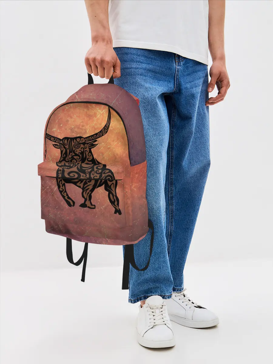 Рюкзак джинсовый / Символ года 2021 Бык