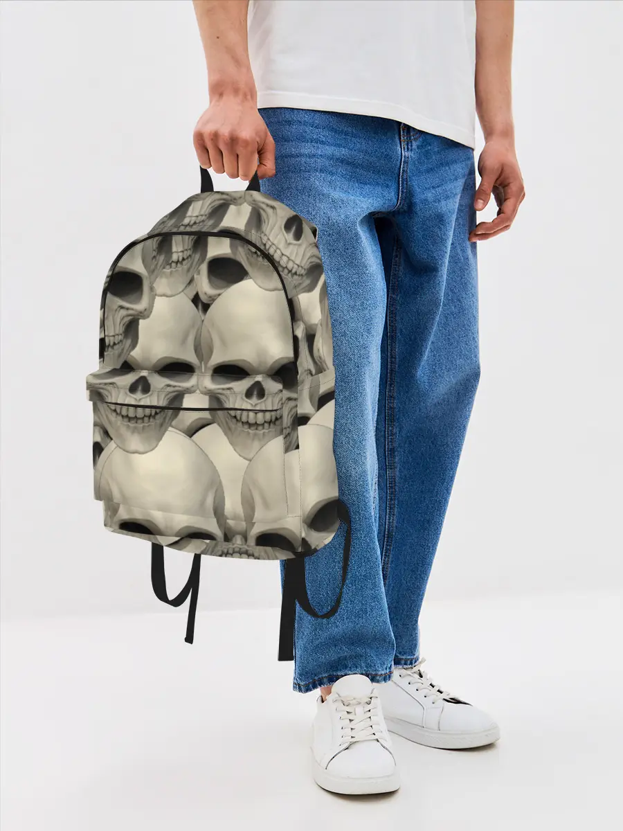 Рюкзак джинсовый / Черепа