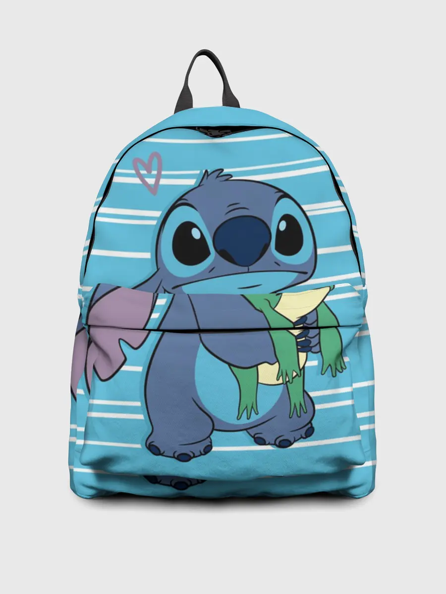 Рюкзак джинсовый / Стич с лягушкой