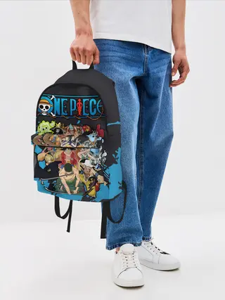 Рюкзак джинсовый / One Piece синий всплеск