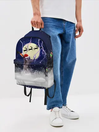 Рюкзак джинсовый / Новогодний Кот