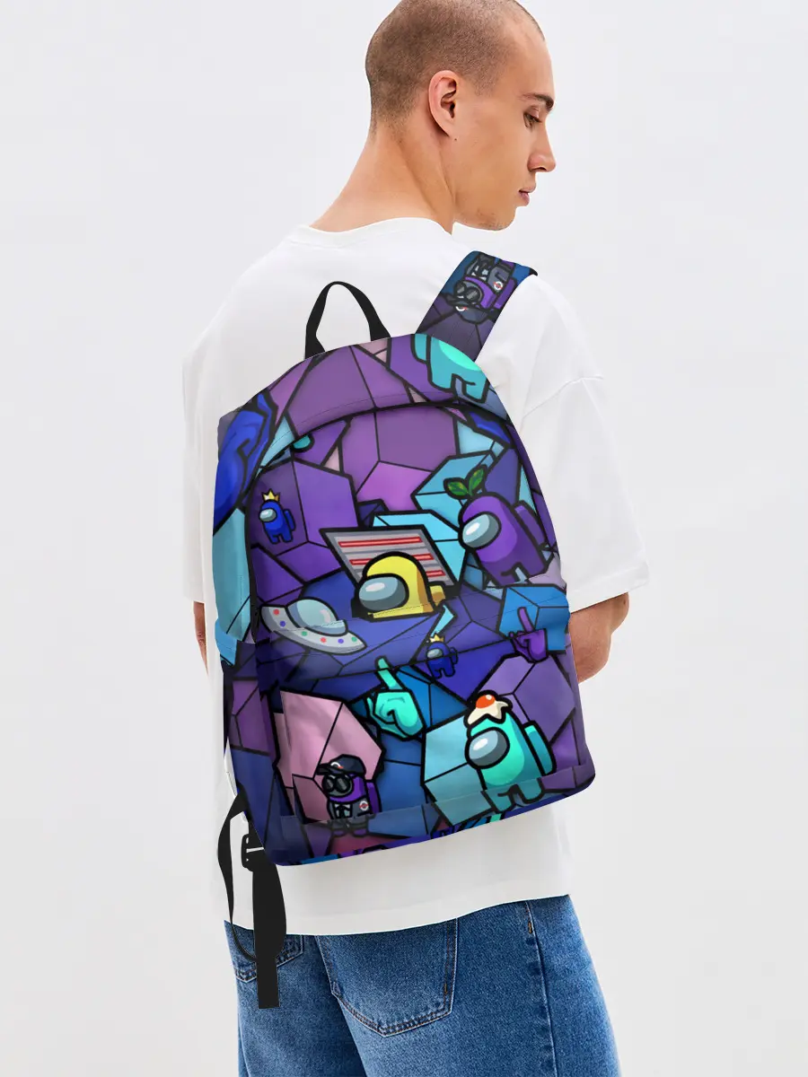 Рюкзак джинсовый / Among Us кубики