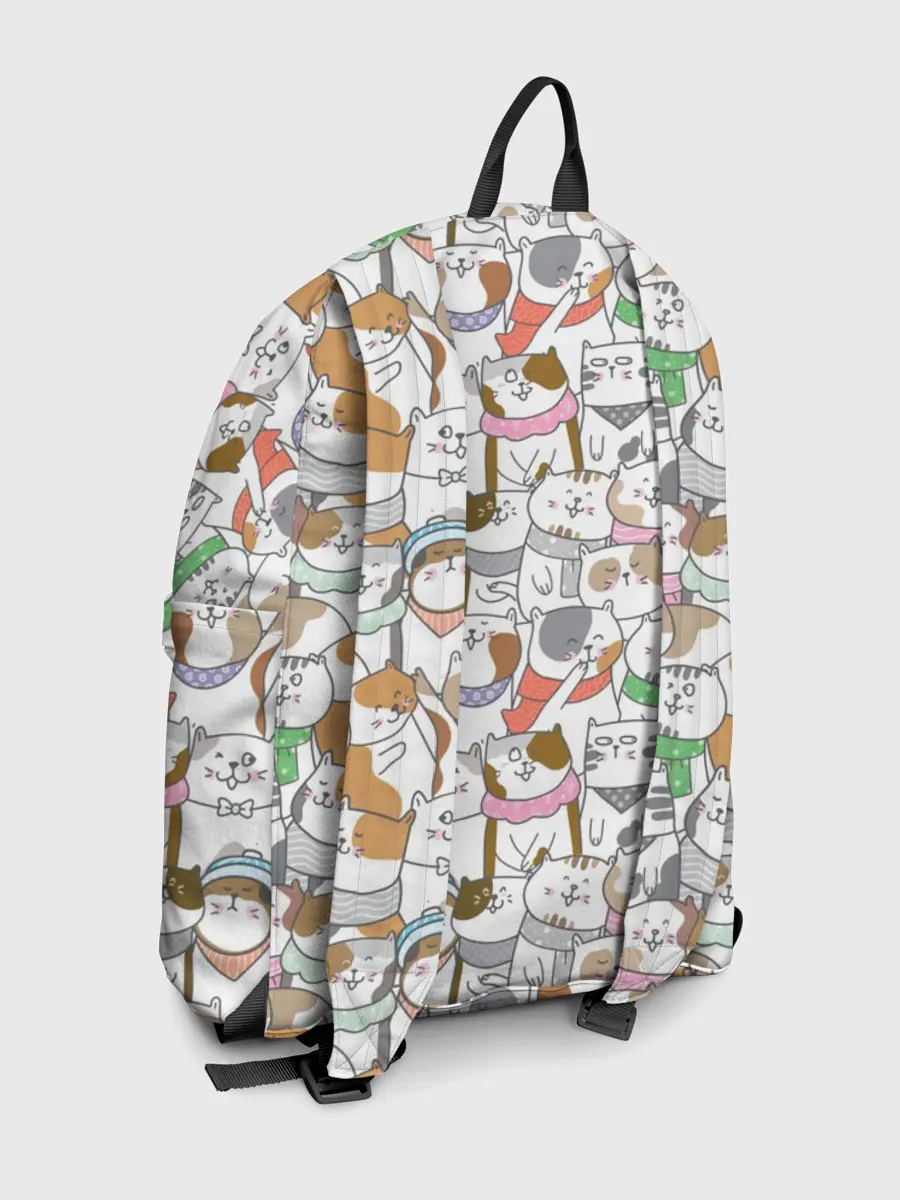 Рюкзак джинсовый / Большая семья котиков