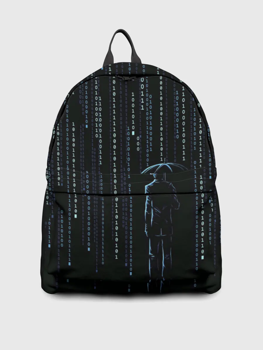 Рюкзак джинсовый / Двоичный дождь, матрица