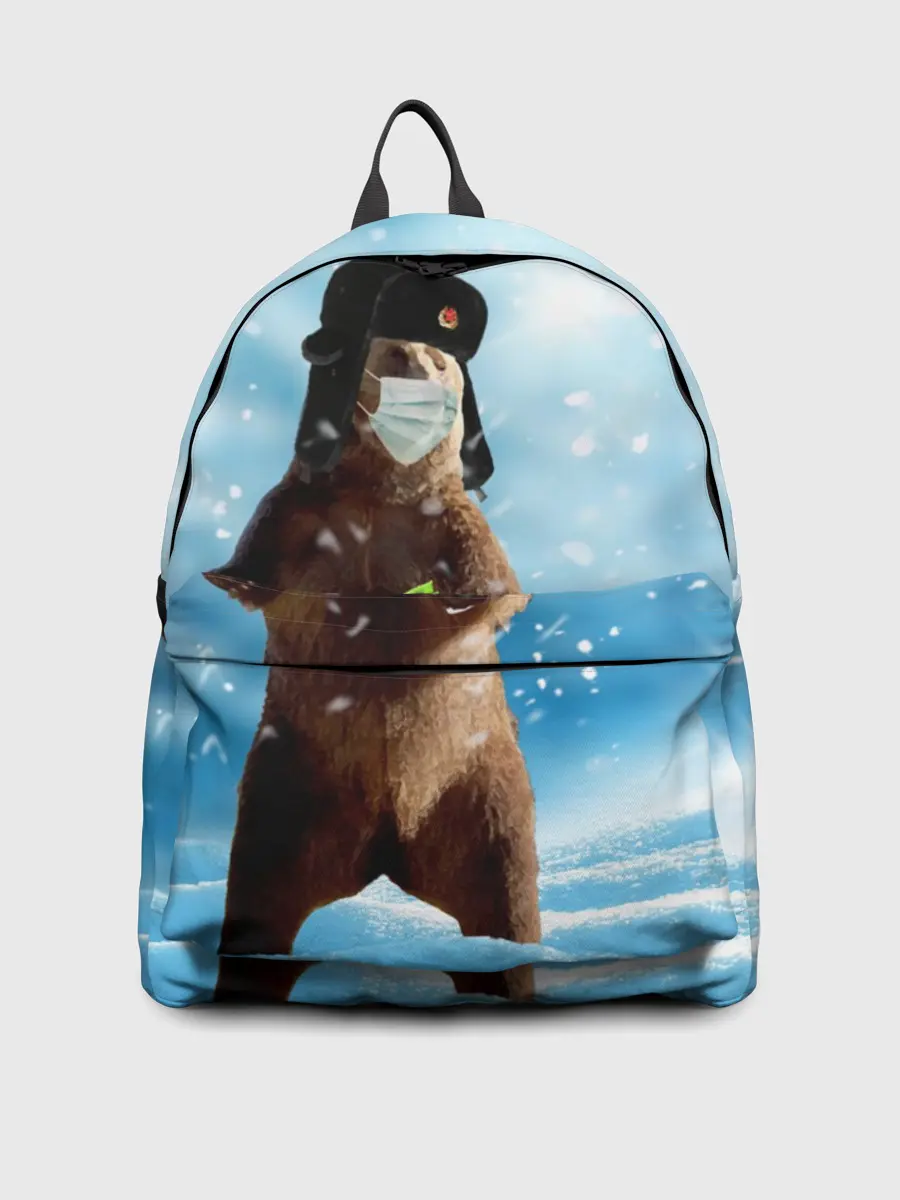 Рюкзак джинсовый / Зимний мишка в реалиях 2020 г.